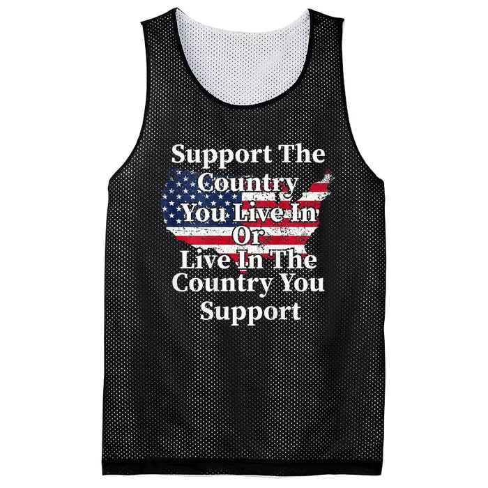 Support The Country You Live In The Country On Back Mesh Reversible Basketball Jersey Tank