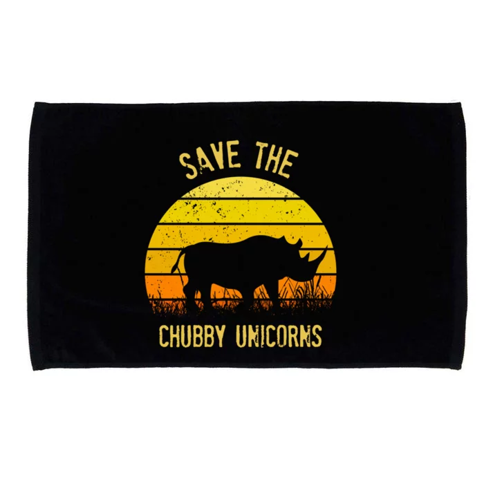 Save The Chubby Unicorns Rhino Sunset Gift Microfiber Hand Towel