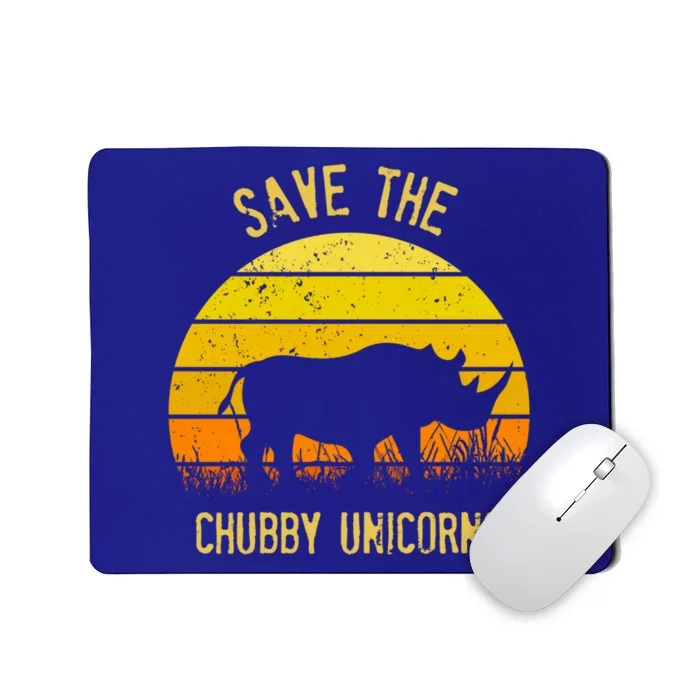 Save The Chubby Unicorns Rhino Sunset Gift Mousepad