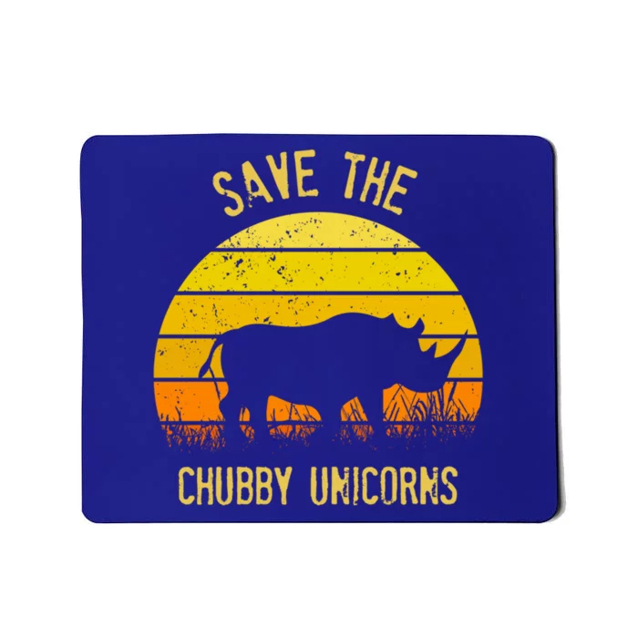 Save The Chubby Unicorns Rhino Sunset Gift Mousepad