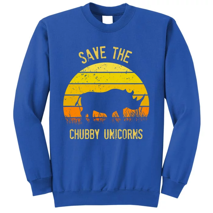 Save The Chubby Unicorns Rhino Sunset Gift Tall Sweatshirt