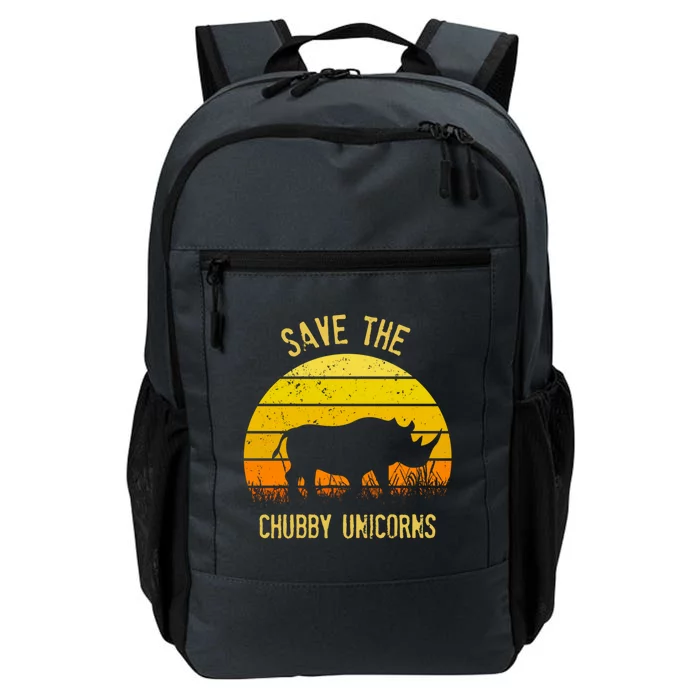 Save The Chubby Unicorns Rhino Sunset Gift Daily Commute Backpack