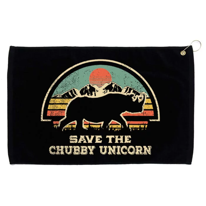 Save The Chubby Unicorns Rhino Fat Rhino Grommeted Golf Towel