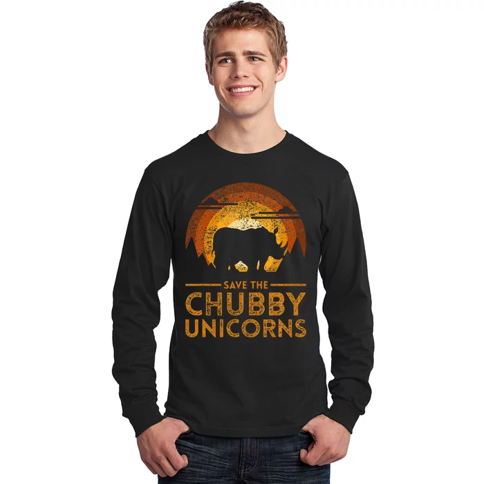 Save The Chubby Unicorns Rhino Long Sleeve Shirt