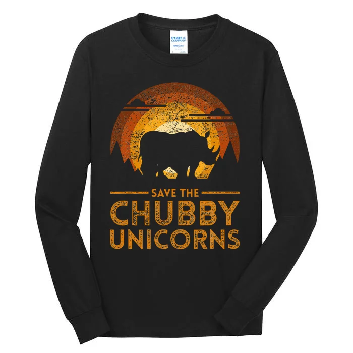 Save The Chubby Unicorns Rhino Tall Long Sleeve T-Shirt