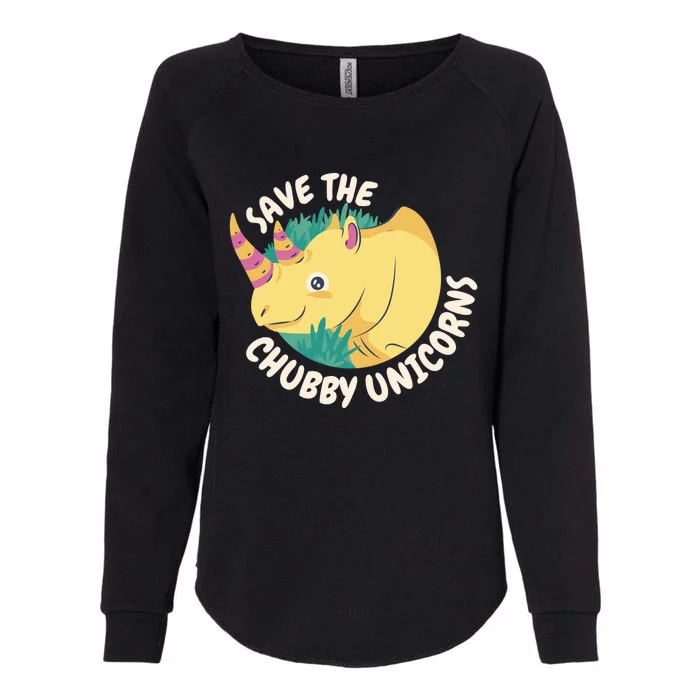 Save The Chubby Unicorns Rhino Wild Animals Gift Womens California Wash Sweatshirt