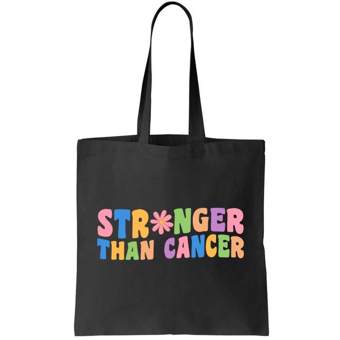 Stronger Than Cancer Awareness Colorful Tote Bag