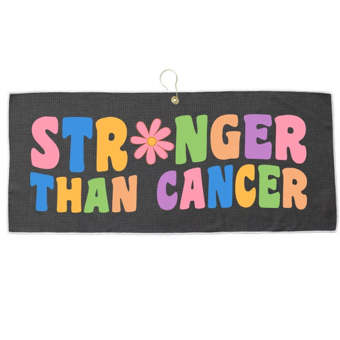 Stronger Than Cancer Awareness Colorful Large Microfiber Waffle Golf Towel