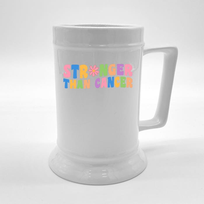 Stronger Than Cancer Awareness Colorful Front & Back Beer Stein