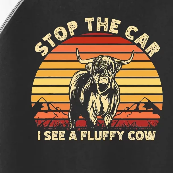 Stop The Car I See A Fluffy Cow Highland Cow Breeder Toddler Fine Jersey T-Shirt