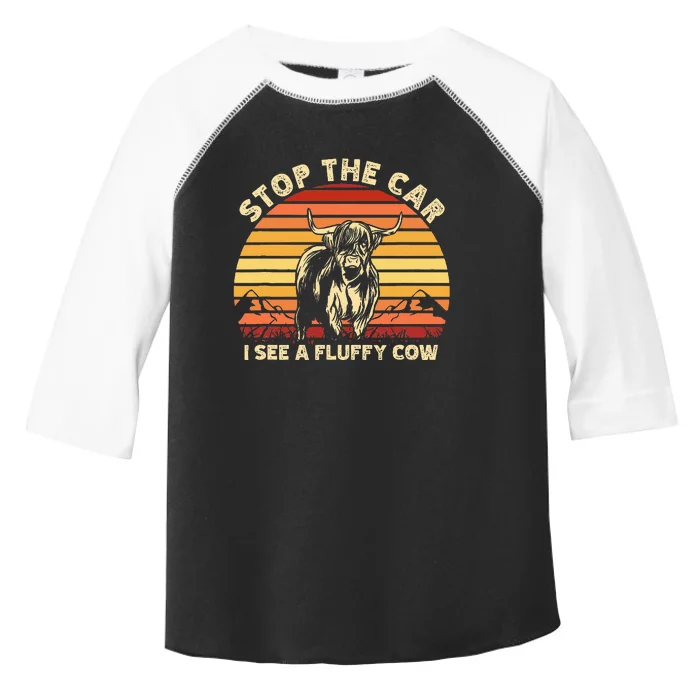 Stop The Car I See A Fluffy Cow Highland Cow Breeder Toddler Fine Jersey T-Shirt