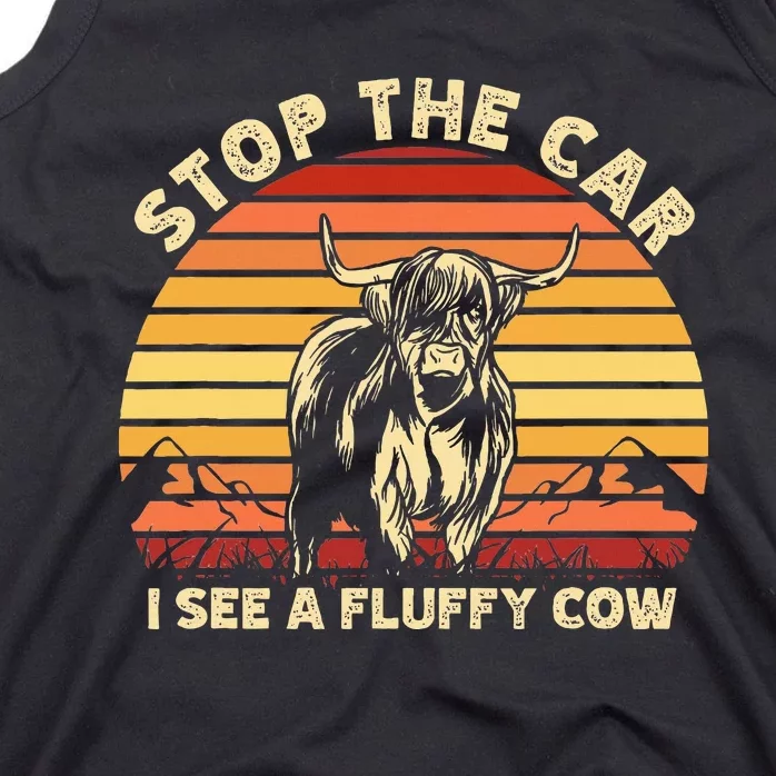 Stop The Car I See A Fluffy Cow Highland Cow Breeder Tank Top