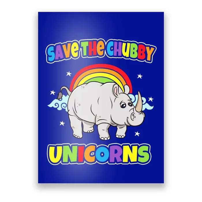 Save The Chubby Unicorns Rhinos Funny Quotes Humor Sayings Funny Gift Poster