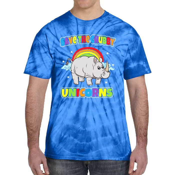 Save The Chubby Unicorns Rhinos Funny Quotes Humor Sayings Funny Gift Tie-Dye T-Shirt