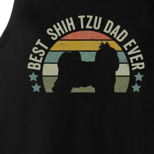 Shih Tzu Clothes Best Dog Dad Fathers Day Doggy Ladies Tri-Blend Wicking Tank