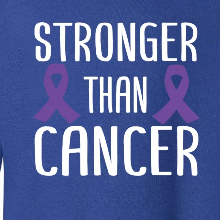 Stronger Than Cancer Pancreatic Cancer Purple Ribbon Gift Toddler Sweatshirt