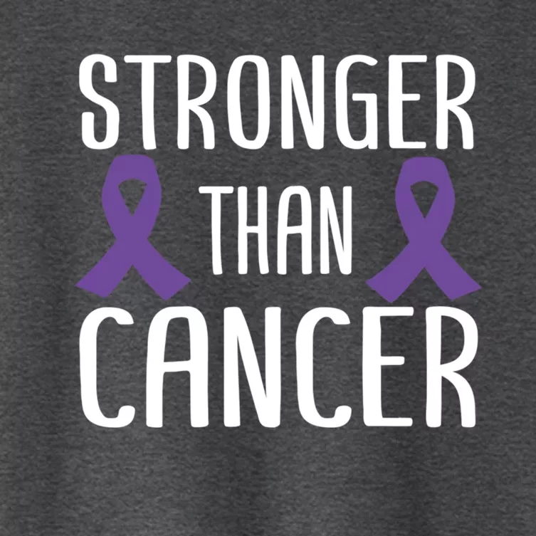 Stronger Than Cancer Pancreatic Cancer Purple Ribbon Gift Women's Crop Top Tee