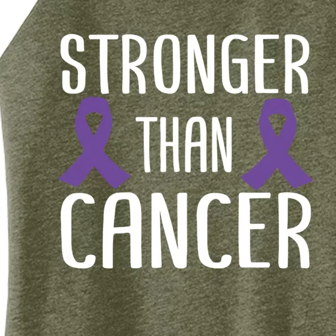 Stronger Than Cancer Pancreatic Cancer Purple Ribbon Gift Women’s Perfect Tri Rocker Tank