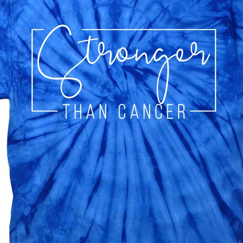 Stronger Than Cancer Pink Ribbon Breast Cancer Awareness Gift Tie-Dye T-Shirt