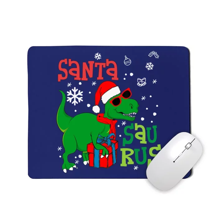 Santa Trex Christmas Dinosaur Tree Rex Boy Family Pajama Mousepad