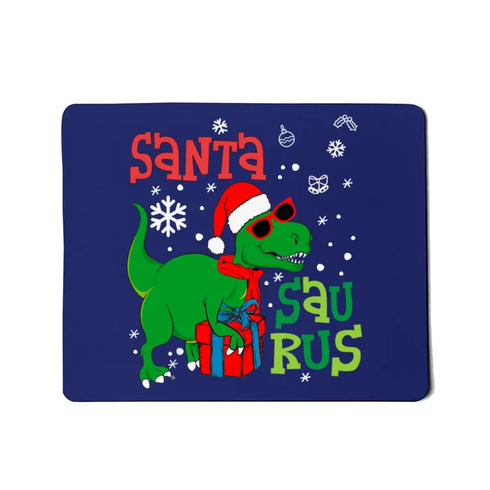 Santa Trex Christmas Dinosaur Tree Rex Boy Family Pajama Mousepad