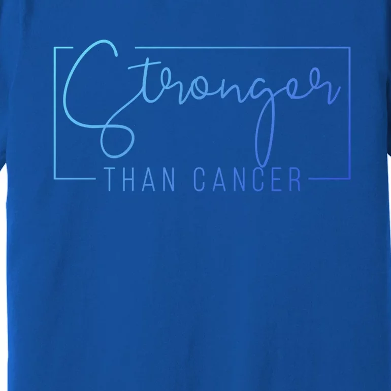 Stronger Than Cancer Pink Ribbon Breast Cancer Awareness Gift Premium T-Shirt