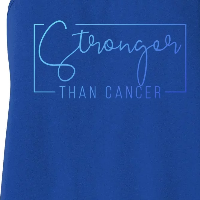 Stronger Than Cancer Pink Ribbon Breast Cancer Awareness Gift Women's Racerback Tank