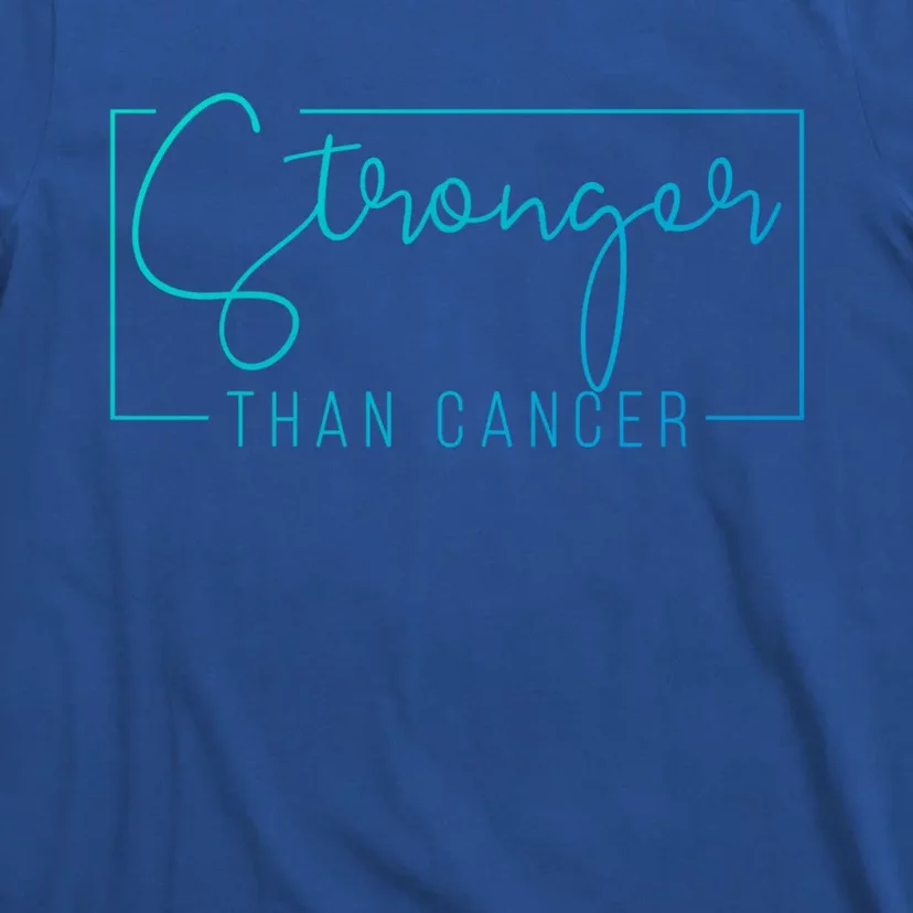 Stronger Than Cancer Pink Ribbon Breast Cancer Awareness Gift T-Shirt