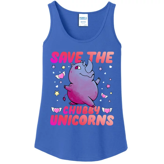 Save The Chubby Unicorn Gift Ladies Essential Tank