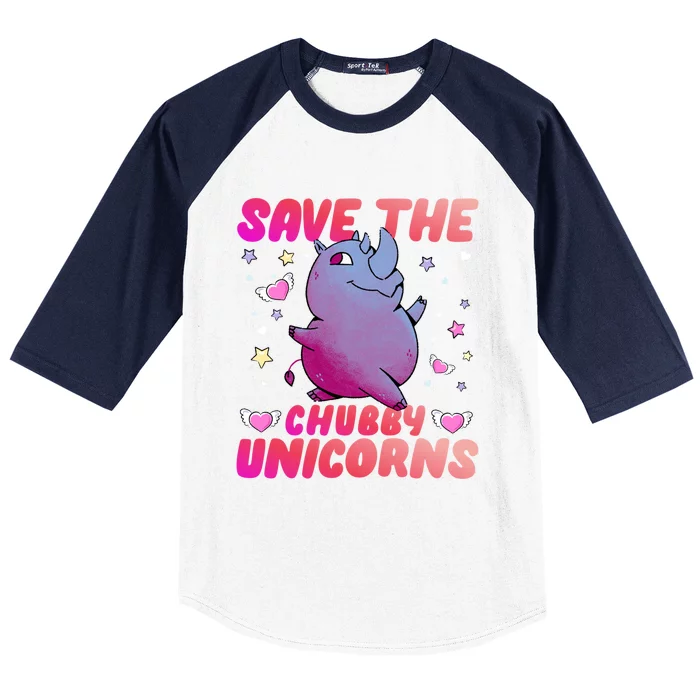 Save The Chubby Unicorn Gift Baseball Sleeve Shirt