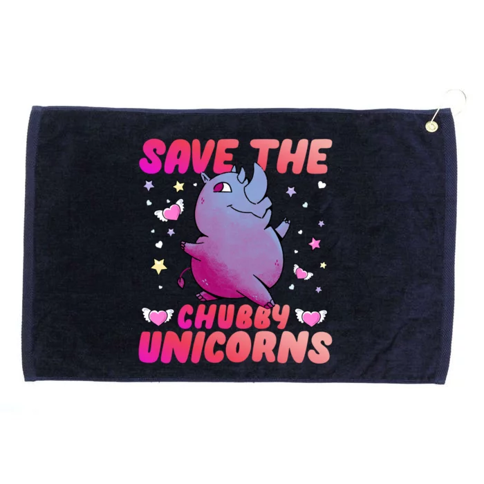 Save The Chubby Unicorn Gift Grommeted Golf Towel