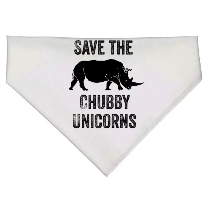 Save The Chubby Unicorns Cool Gift Funny Rhino Gift USA-Made Doggie Bandana