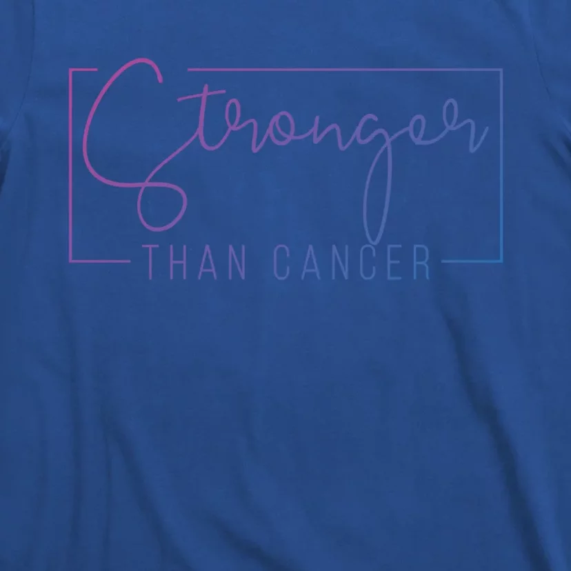 Stronger Than Cancer Pink Ribbon Breast Cancer Awareness Gift T-Shirt