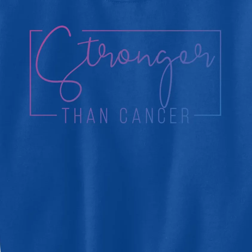 Stronger Than Cancer Pink Ribbon Breast Cancer Awareness Gift Kids Sweatshirt