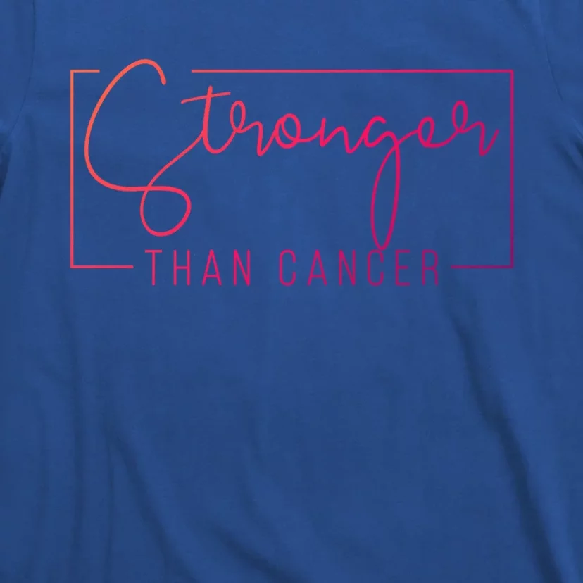 Stronger Than Cancer Pink Ribbon Breast Cancer Awareness Gift T-Shirt