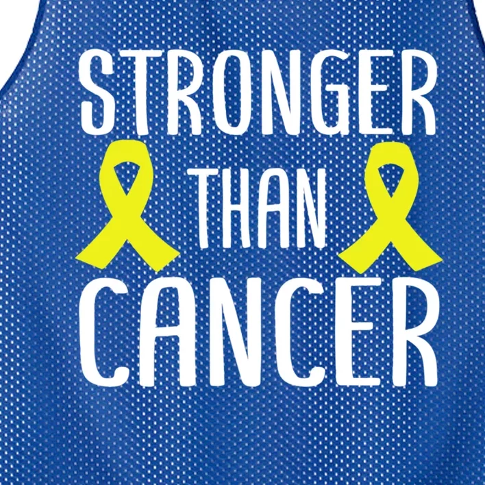 Stronger Than Cancer Sarcoma Cone Bladder Yellow Ribbon Gift Great Gift Mesh Reversible Basketball Jersey Tank