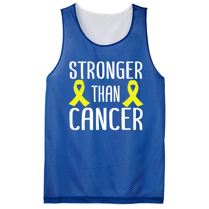 Stronger Than Cancer Sarcoma Cone Bladder Yellow Ribbon Gift Great Gift Mesh Reversible Basketball Jersey Tank