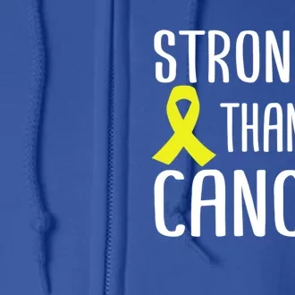 Stronger Than Cancer Sarcoma Cone Bladder Yellow Ribbon Gift Great Gift Full Zip Hoodie