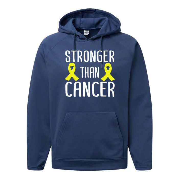 Stronger Than Cancer Sarcoma Cone Bladder Yellow Ribbon Gift Great Gift Performance Fleece Hoodie