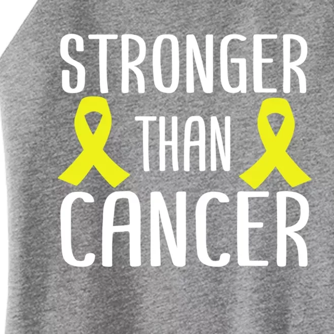 Stronger Than Cancer Sarcoma Cone Bladder Yellow Ribbon Gift Great Gift Women’s Perfect Tri Rocker Tank