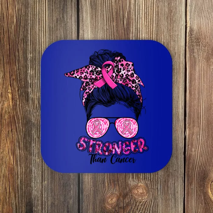 Stronger Than Cancer Gift Breast Cancer Awareness Support Gift Coaster