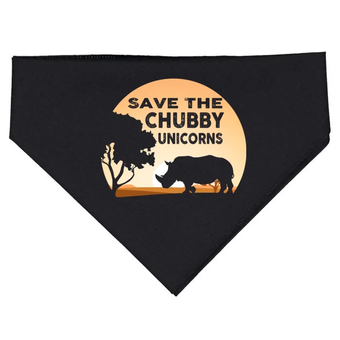 Save The Chubby Unicorns Fat Rhino Funny USA-Made Doggie Bandana