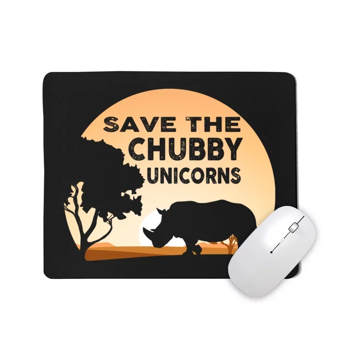 Save The Chubby Unicorns Fat Rhino Funny Mousepad