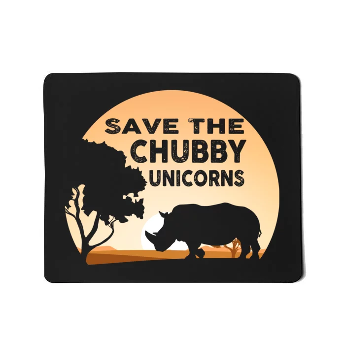 Save The Chubby Unicorns Fat Rhino Funny Mousepad