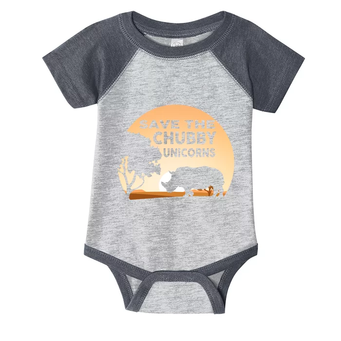 Save The Chubby Unicorns Fat Rhino Funny Infant Baby Jersey Bodysuit