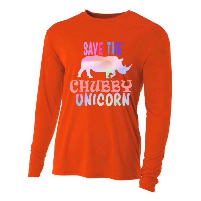 Save The Chubby Unicorn Gift Cooling Performance Long Sleeve Crew