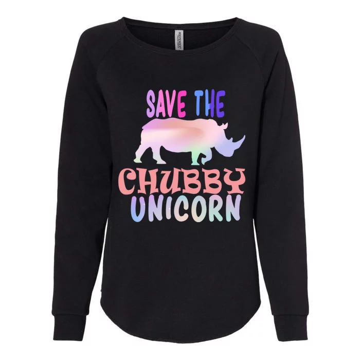 Save The Chubby Unicorn Gift Womens California Wash Sweatshirt