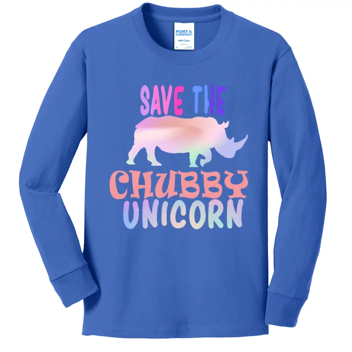 Save The Chubby Unicorn Gift Kids Long Sleeve Shirt