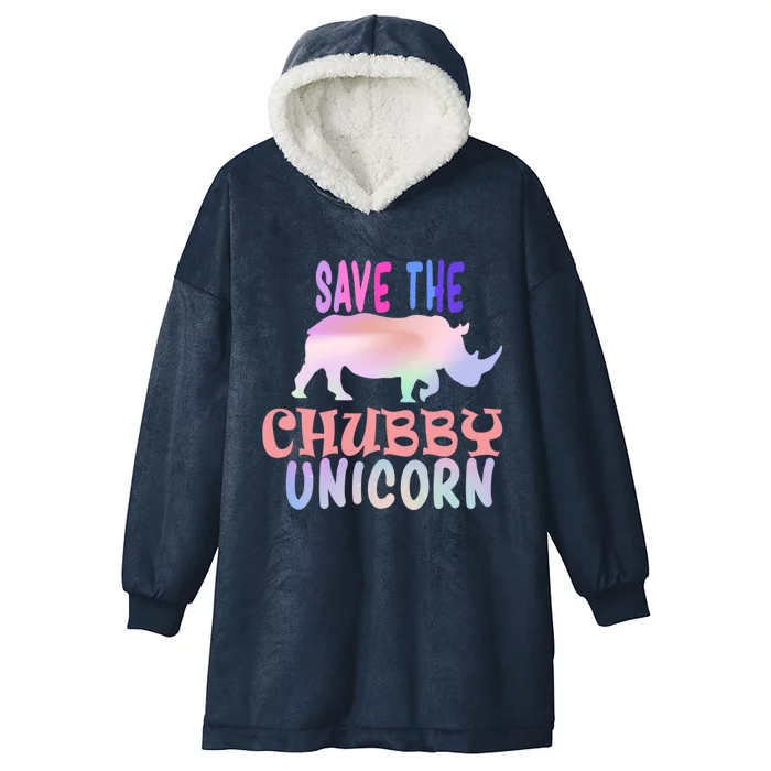 Save The Chubby Unicorn Gift Hooded Wearable Blanket