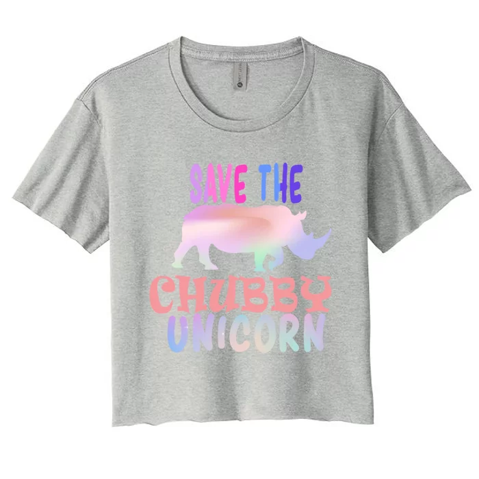 Save The Chubby Unicorn Gift Women's Crop Top Tee